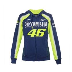 Sweat zip capuche femme VR46 Valentino Rossi Yamaha Racing bleu 2018