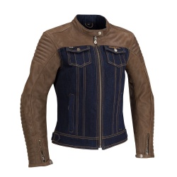 Blouson cuir Segura LADY ORIANA bleu/marron