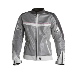 Blouson textile femme V'Quattro VE-21 blanc/gris/rose