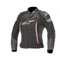 Blouson cuir/textile femme Alpinestars Stella SP X noir/fushia