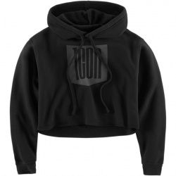 Sweat à capuche femme Icon 1000 Stacker Crop noir