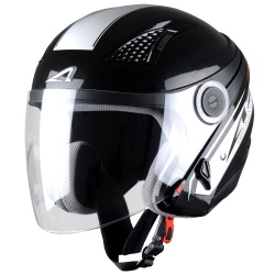 Casque Jet femme Astone Dj10 Graphic Bel Air noir/blanc