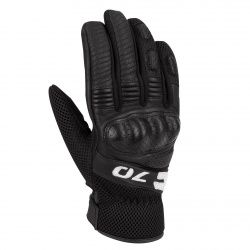 Gants cuir/textile Segura Lady Melbourne noir/blanc