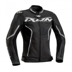 Blouson cuir femme Ixon Trinity noir/blanc/gris