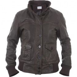 Blouson cuir femme Vespa marron