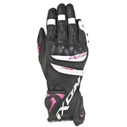 Gants été cuir femme Ixon RS Tempo Air noir/blanc/fushia