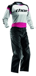 Pantalon cross femme Thor PHASE OFF ROAD noir/rose