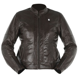 Blouson cuir femme Overlap DONATELLA marron
