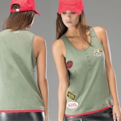 Débardeur femme Von Dutch Patch kaki