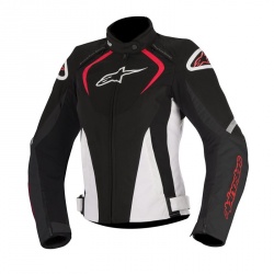 Blouson textile femme Alpinestars STELLA T-JAWS WATERPROOF noir/blanc/rouge