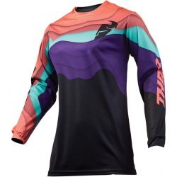 Maillot cross femme Thor Pulse Depths corail/noir