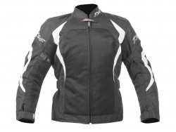 Blouson textile femme RST Brooklyn ventilé noir/blanc
