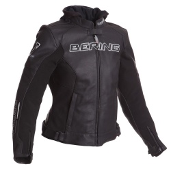 Blouson cuir femme Bering LADY SWITCH Noir/Blanc