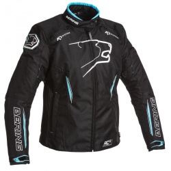 Blouson Bering LADY ESKADRILLE noir/turquoise