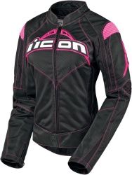 Blouson textile femme Icon Contra noir/rose