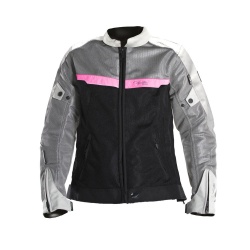 Blouson textile femme V'Quattro VE-51 gris/noir/rose