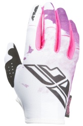 Gants cross femme Fly Racing Kinetic rose/blanc