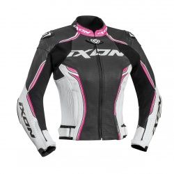 Blouson cuir femme Ixon Vortex Lady noir/blanc/fushia