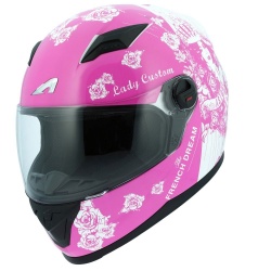 Casque intégral Astone GT2 Graphic LADY CUSTOM rose/blanc