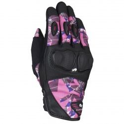 Gants cuir/textile femme Furygan Lady Graphic Evo 2 noir/rose