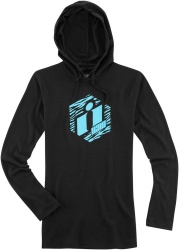 Sweat à capuche femme Icon HEXAZEBRA noir/bleu