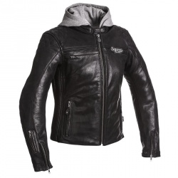 Blouson cuir femme Segura LADY STYLE noir avec capuche