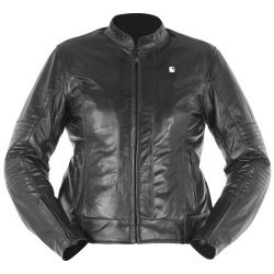 Blouson cuir femme Overlap DONATELLA noir