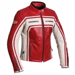 Blouson cuir femme Segura LADY JONES rouge/blanc