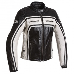 Blouson cuir femme Segura LADY JONES noir/blanc