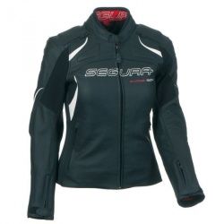 Blouson cuir Segura Lady Angela noir/blanc