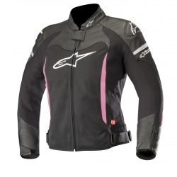 Blouson cuir/textile femme Alpinestars Stella SP X Air noir/fushia