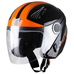 Casque Jet femme Astone Dj10 Balistic noir/orange
