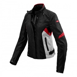 Veste textile femme Spidi FLASH H2OUT LADY noir/gris/rouge