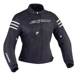 Blouson textile femme Ixon Electra noir absolu/blanc