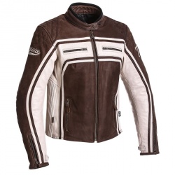 Blouson cuir femme Segura LADY JONES marron/blanc