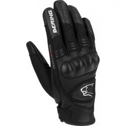 Gants cuir/textile femme Bering Lady Ginza noir