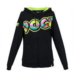 Sweat zip capuche femme VR46 Valentino Rossi Doc noir 2018