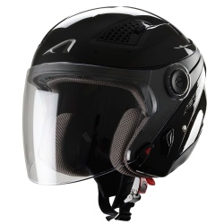Casque Jet femme Astone Dj10 Mono Color noir gloss