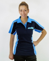 Polo 2 couleurs Polini bleu/b.clair femme S