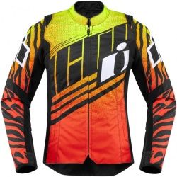 Blouson textile femme Icon Overlord SB2 Wild Child CE orange/jaune