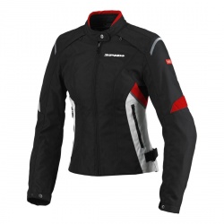 Blouson textile femme Spidi FLASH TEX LADY noir/rouge