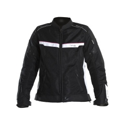 Blouson textile femme V'Quattro VE-51 noir/blanc/rose
