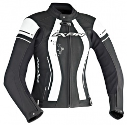 Blouson cuir femme Ixon ALCYONE noir/blanc