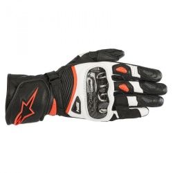 Gants cuir femme Alpinestars Stella SP-1 V2 noir/blanc/rouge fluo