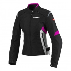 Blouson textile femme Spidi FLASH TEX LADY noir/fushia