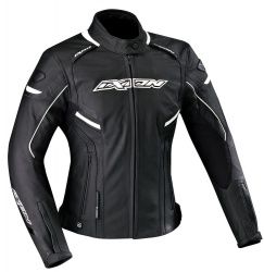 Blouson cuir Ixon Stunter Lady noir/blanc