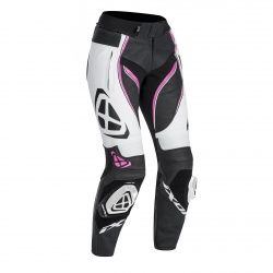 Pantalon cuir femme Ixon Vortex Lady noir/blanc/fushia
