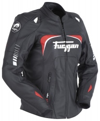 Blouson cuir femme Furygan GINGER noir/blanc/rouge
